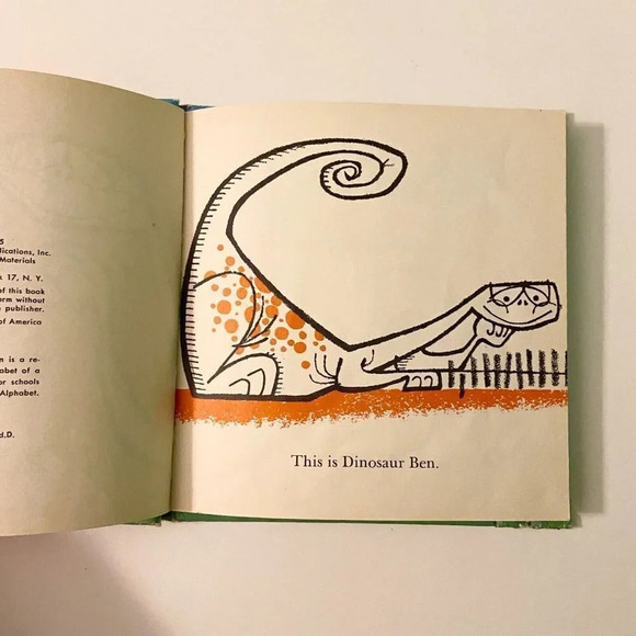 Vintage 1965 Dinosaur Ben An Early Start Preschool Reader Annie DeCaprio Book - Picture 10 of 16